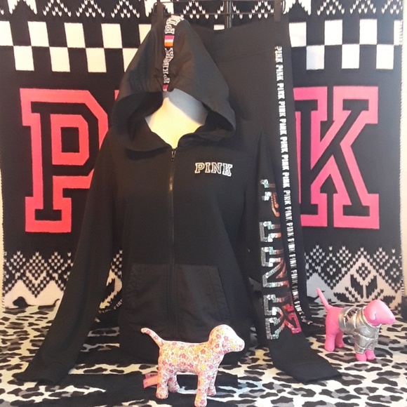 Pink vs RARE Rainbow Zip up Hoodie - Picture 1 of 8